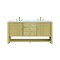 James Martin Vanities Single 72'' Double Vanity, Sunwashed Oak w/ 3 CM Carrara White Marble Top D404-V72-SWO-3CAR - alternate 1